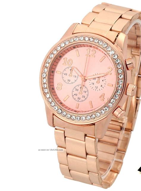 uhr rosegold glitzer